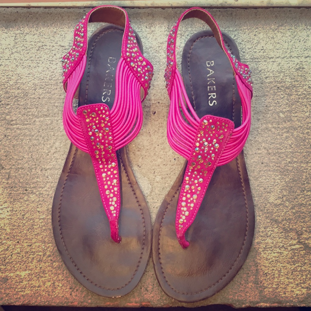Embellished hot pink Bakers sandals